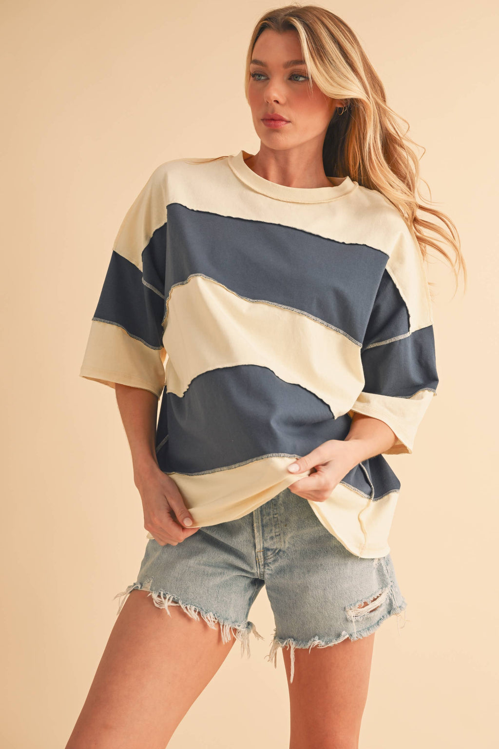 AEMI Polly Color Block Top