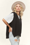 Adora V-NECK BOXY VEST TOP- LESW4003