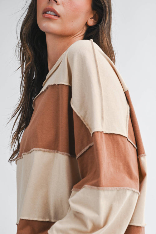 AEMI Polly Color Block Top