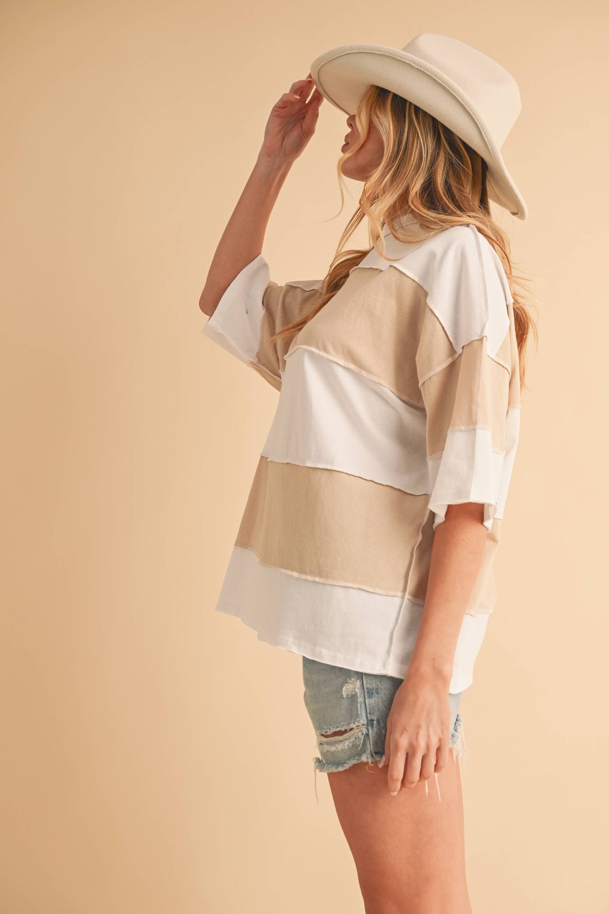 AEMI Polly Color Block Top