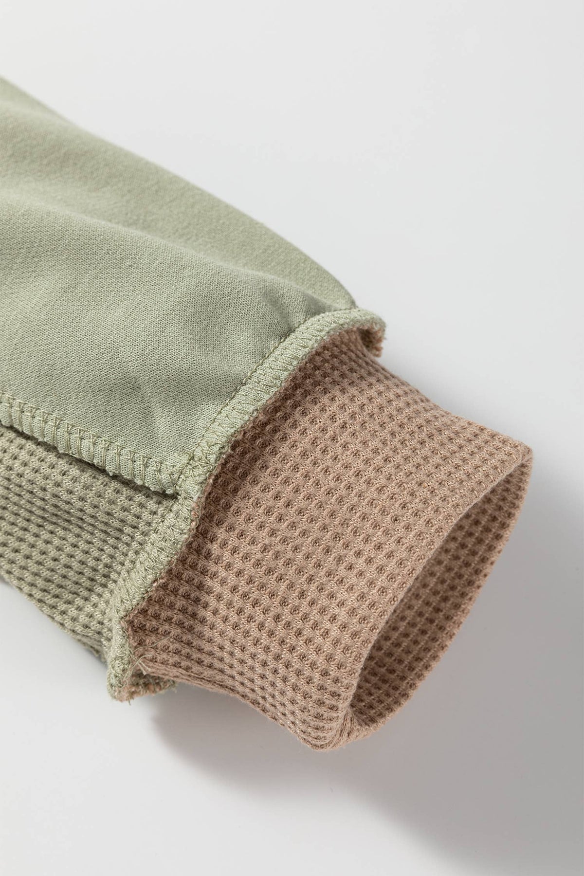 Texture Waffle Patchwork Oversize Sweatshirt