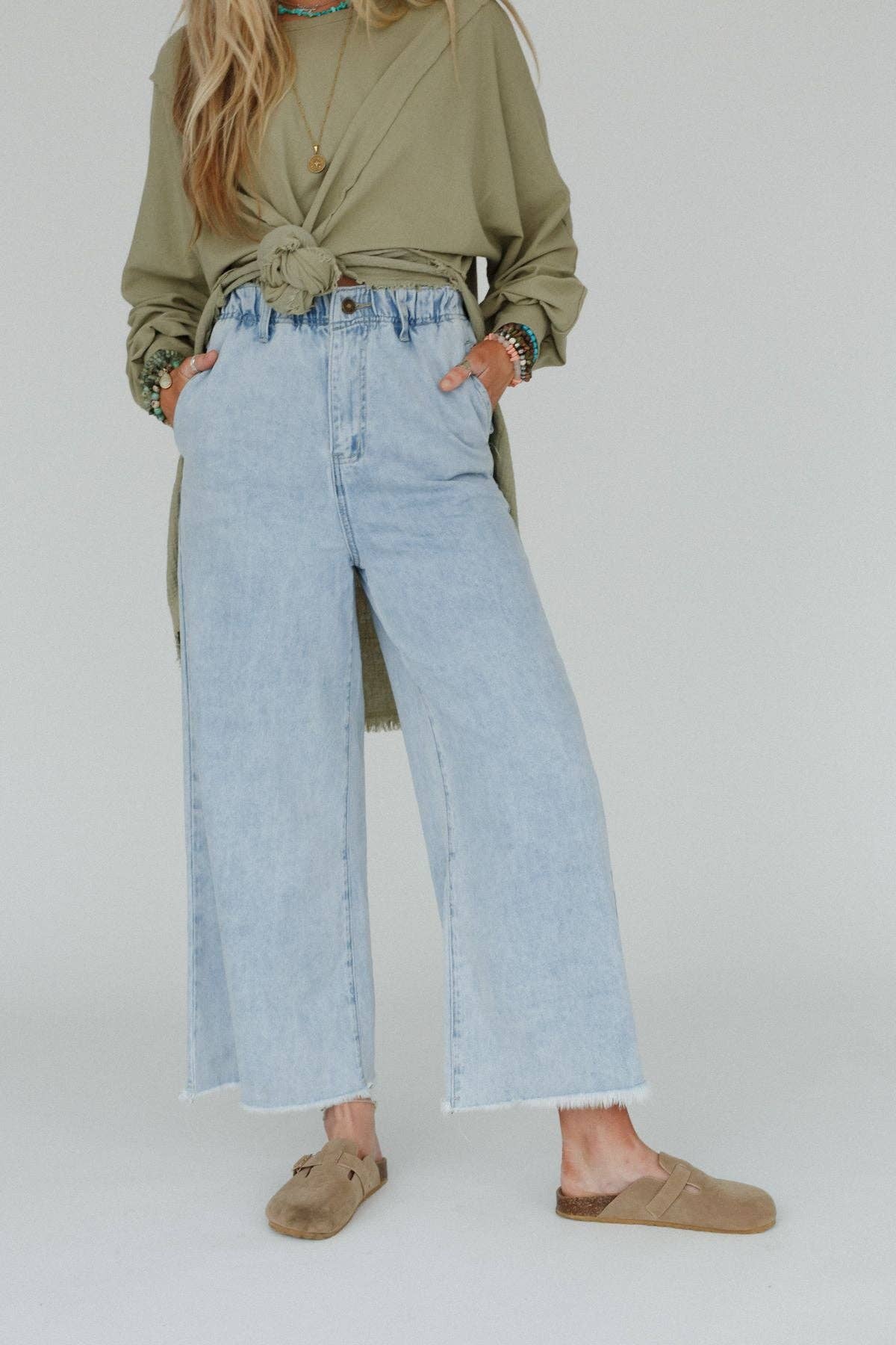 Three Bird Nest Simply You Wide Leg Jeans - Light Wash
