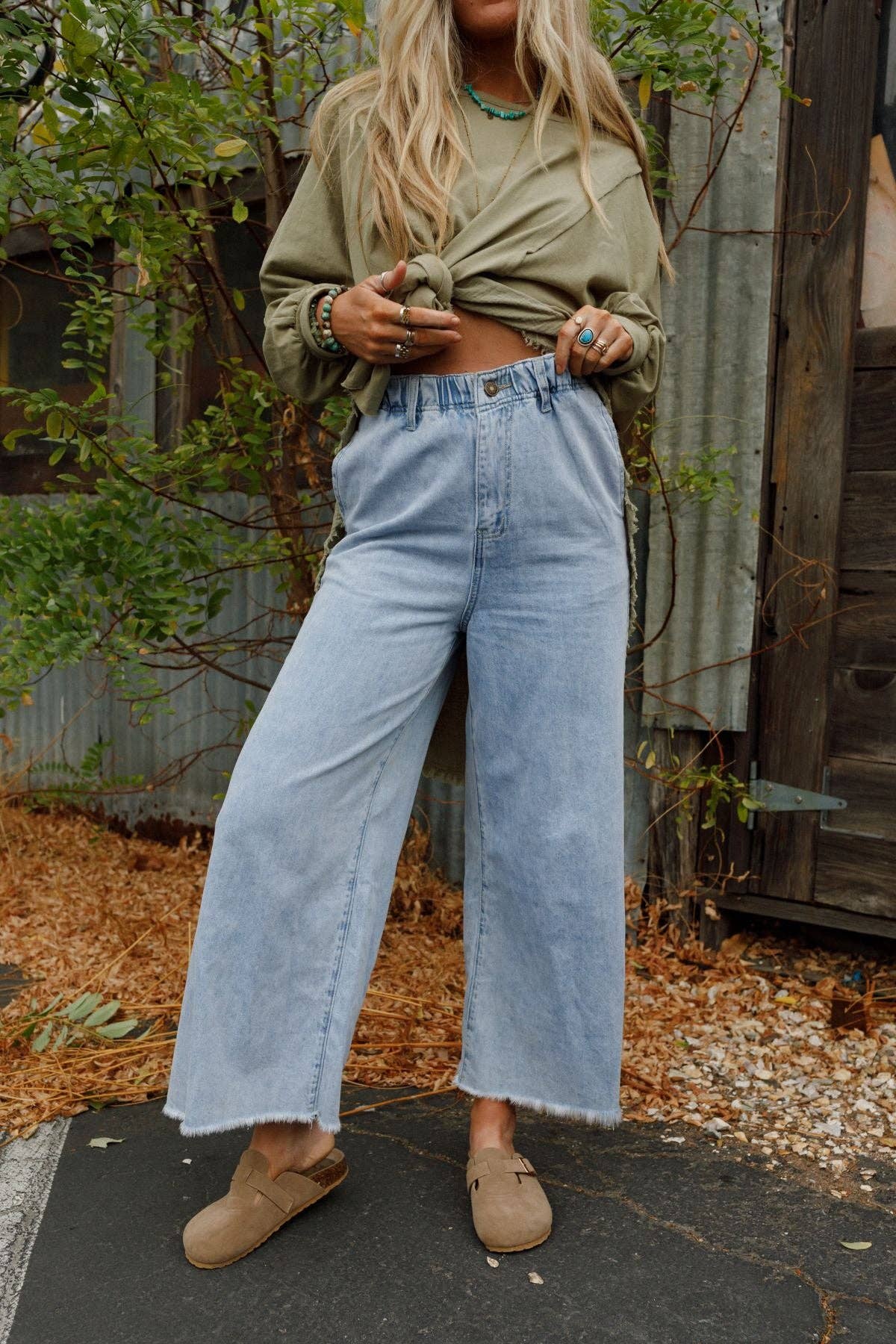 Three Bird Nest Simply You Wide Leg Jeans - Light Wash
