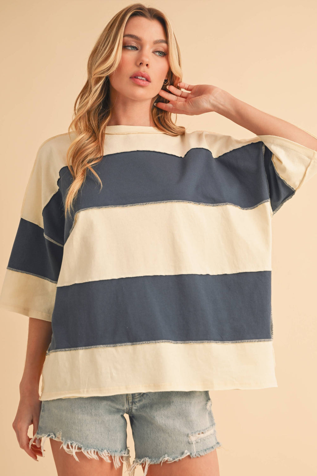 AEMI Polly Color Block Top