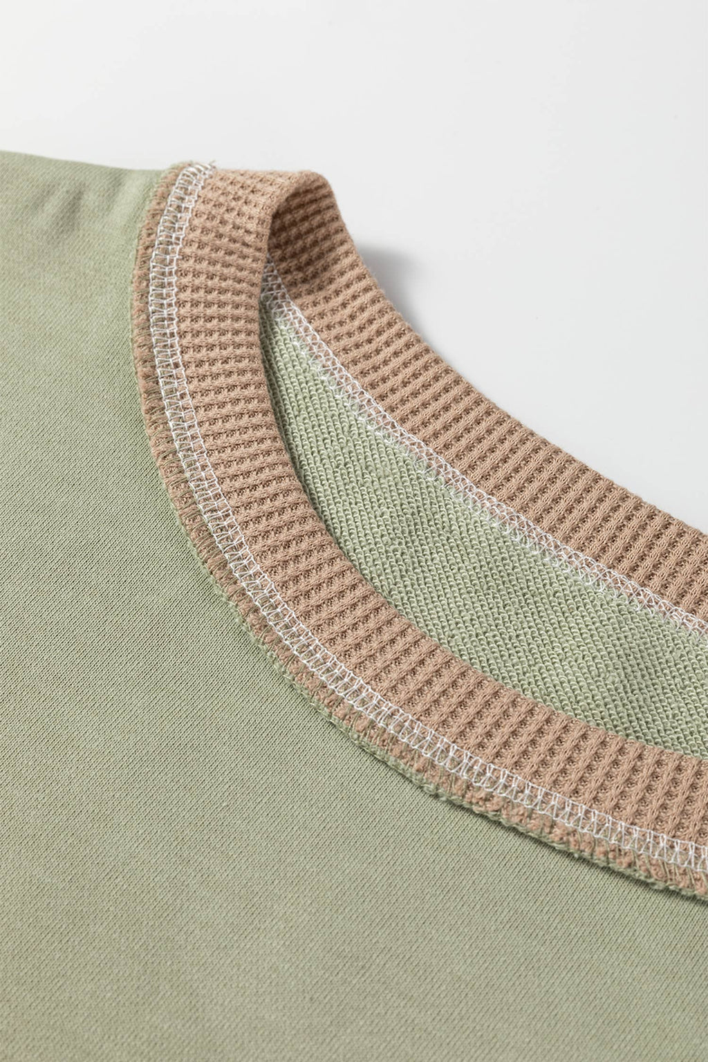 Texture Waffle Patchwork Oversize Sweatshirt
