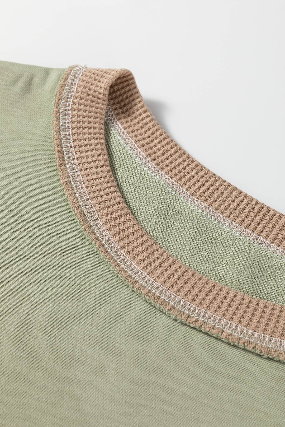 Texture Waffle Patchwork Oversize Sweatshirt