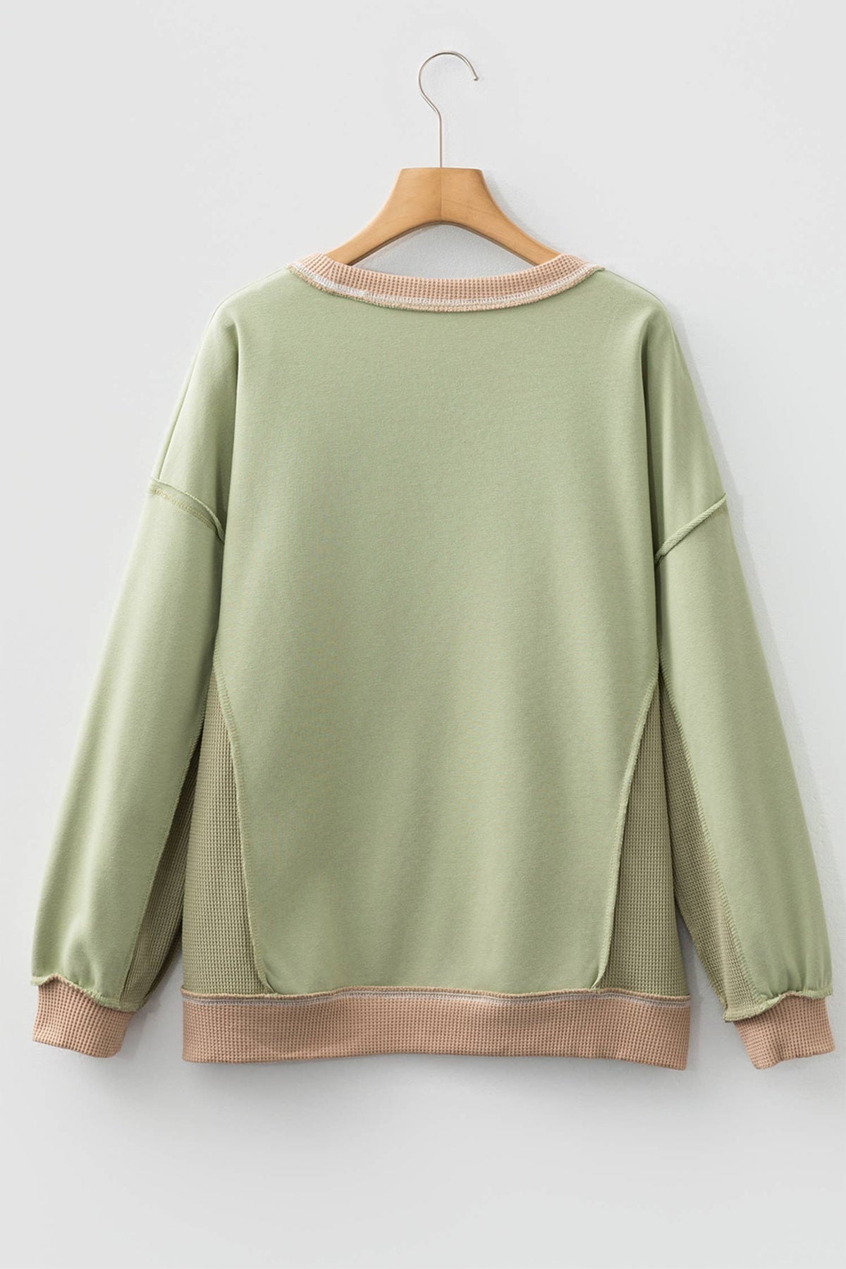 Texture Waffle Patchwork Oversize Sweatshirt
