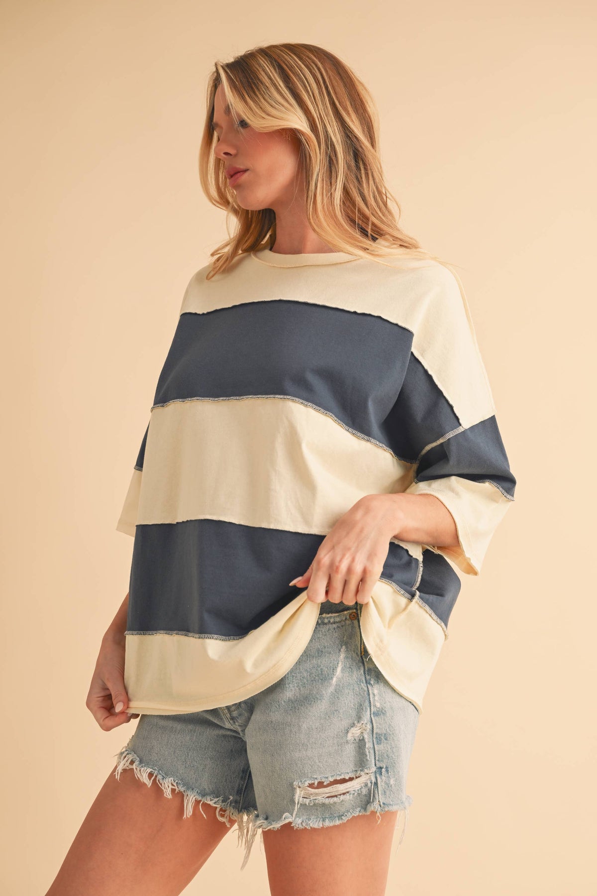AEMI Polly Color Block Top