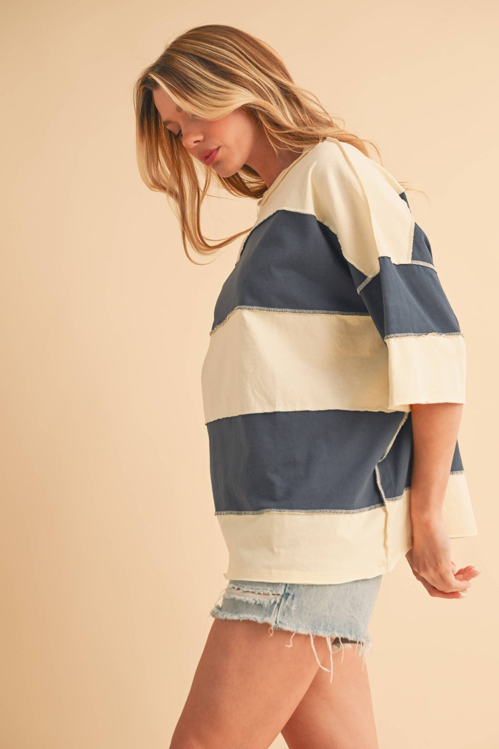 AEMI Polly Color Block Top