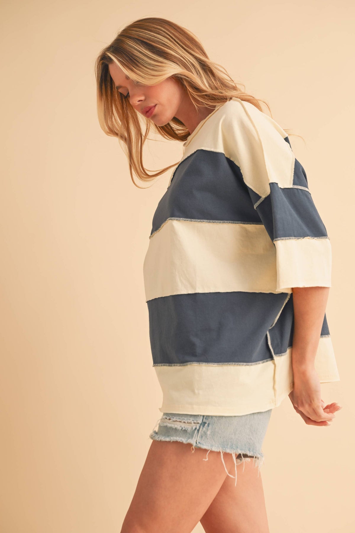 AEMI Polly Color Block Top