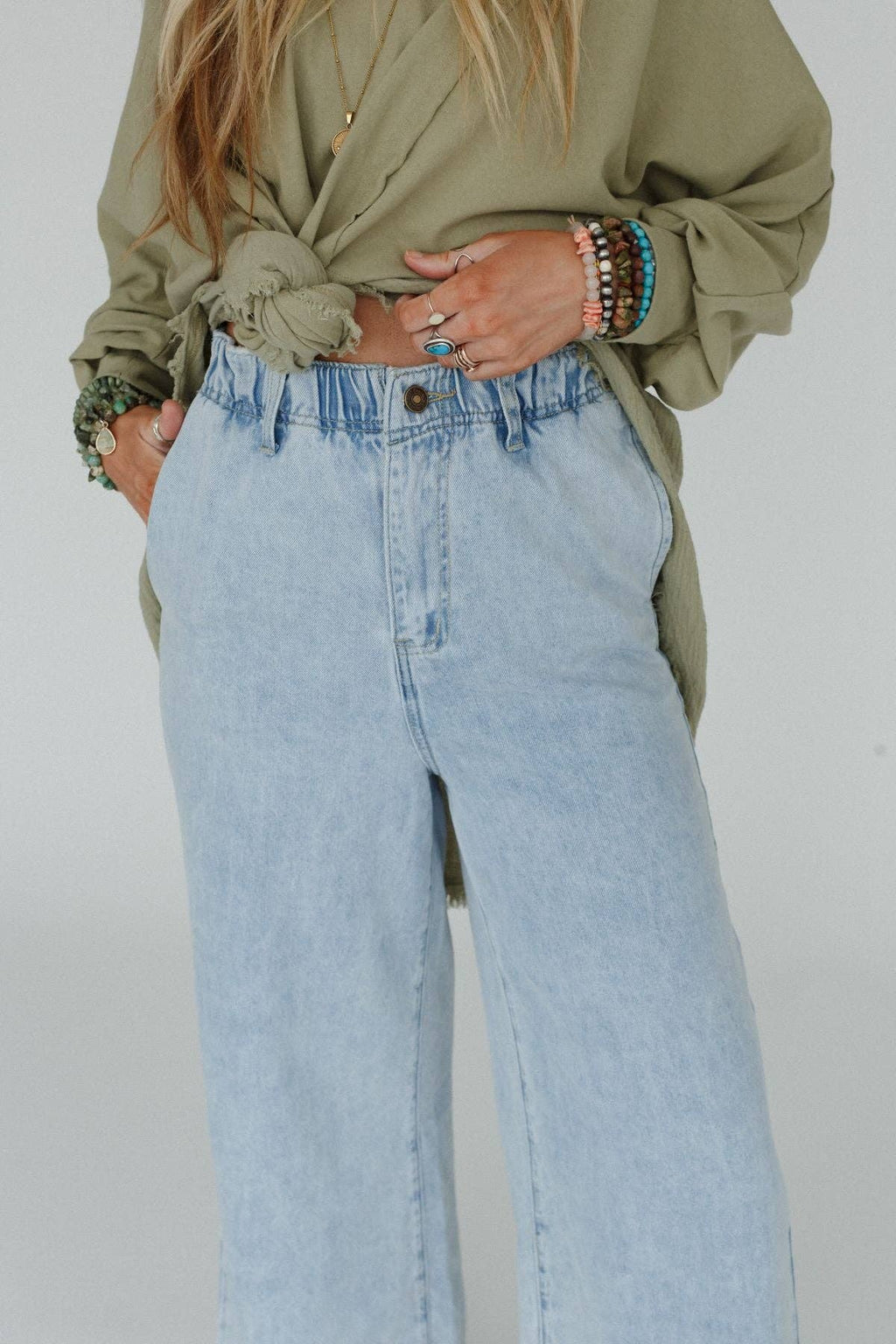 Three Bird Nest Simply You Wide Leg Jeans - Light Wash