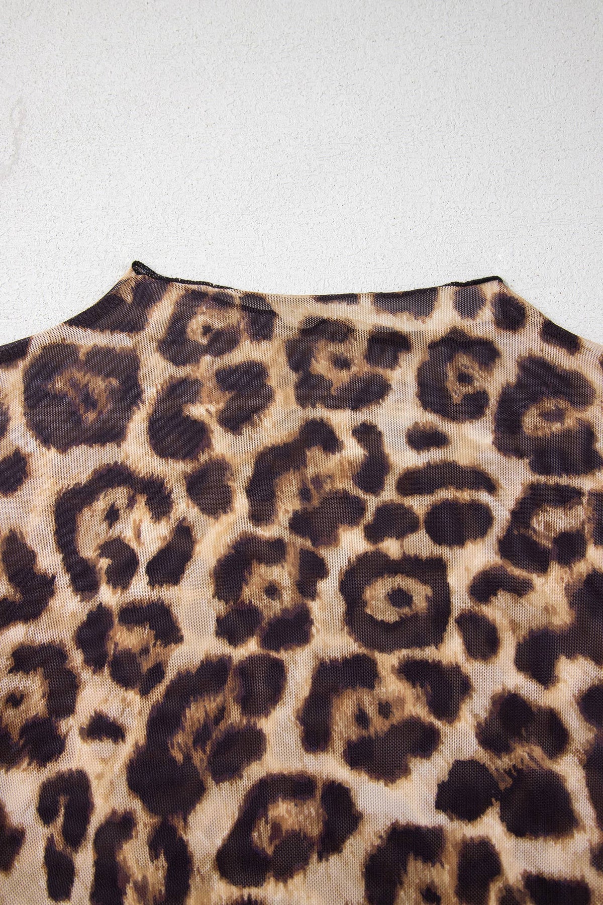 Mesh Long Sleeve Mock Neck Top