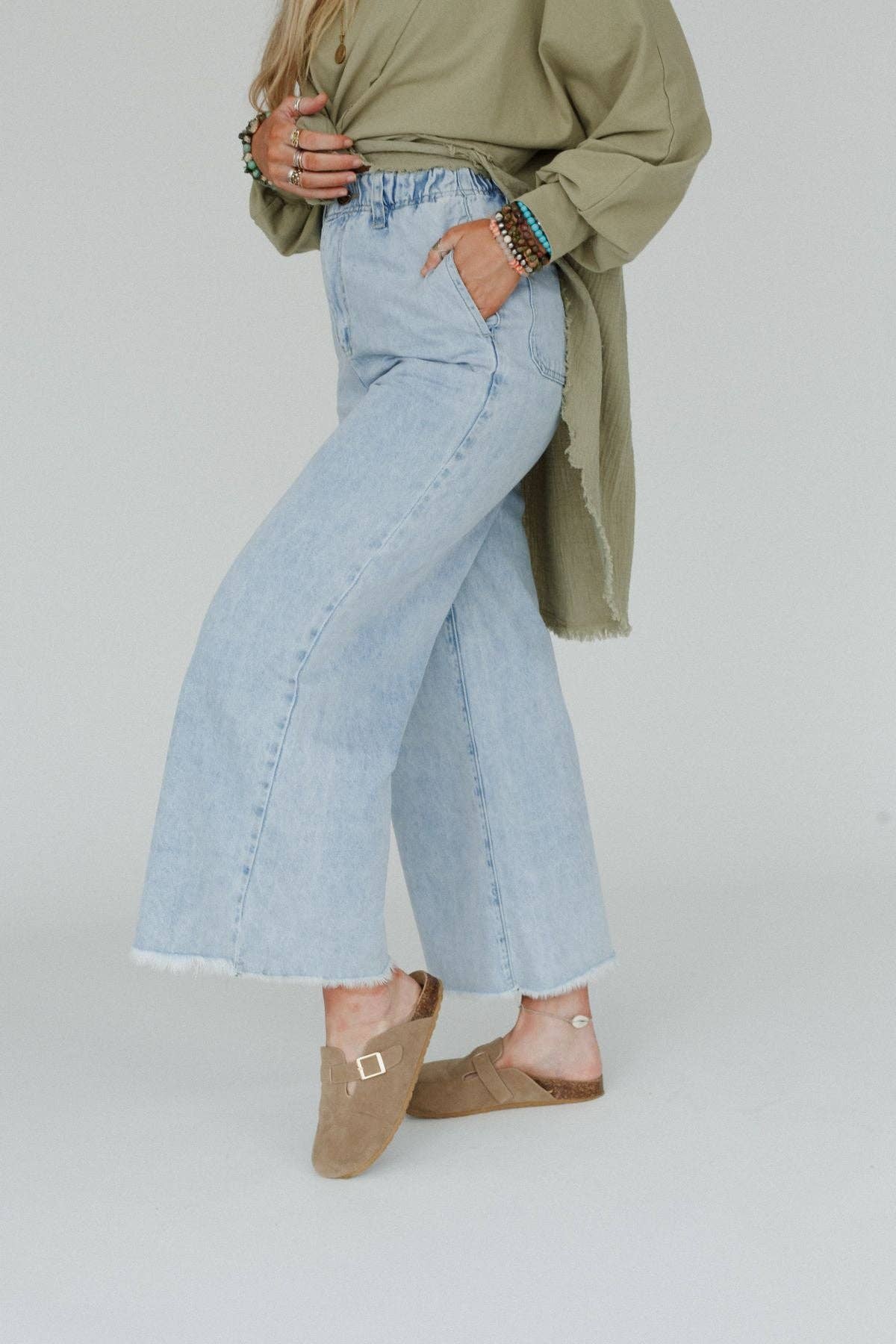 Three Bird Nest Simply You Wide Leg Jeans - Light Wash