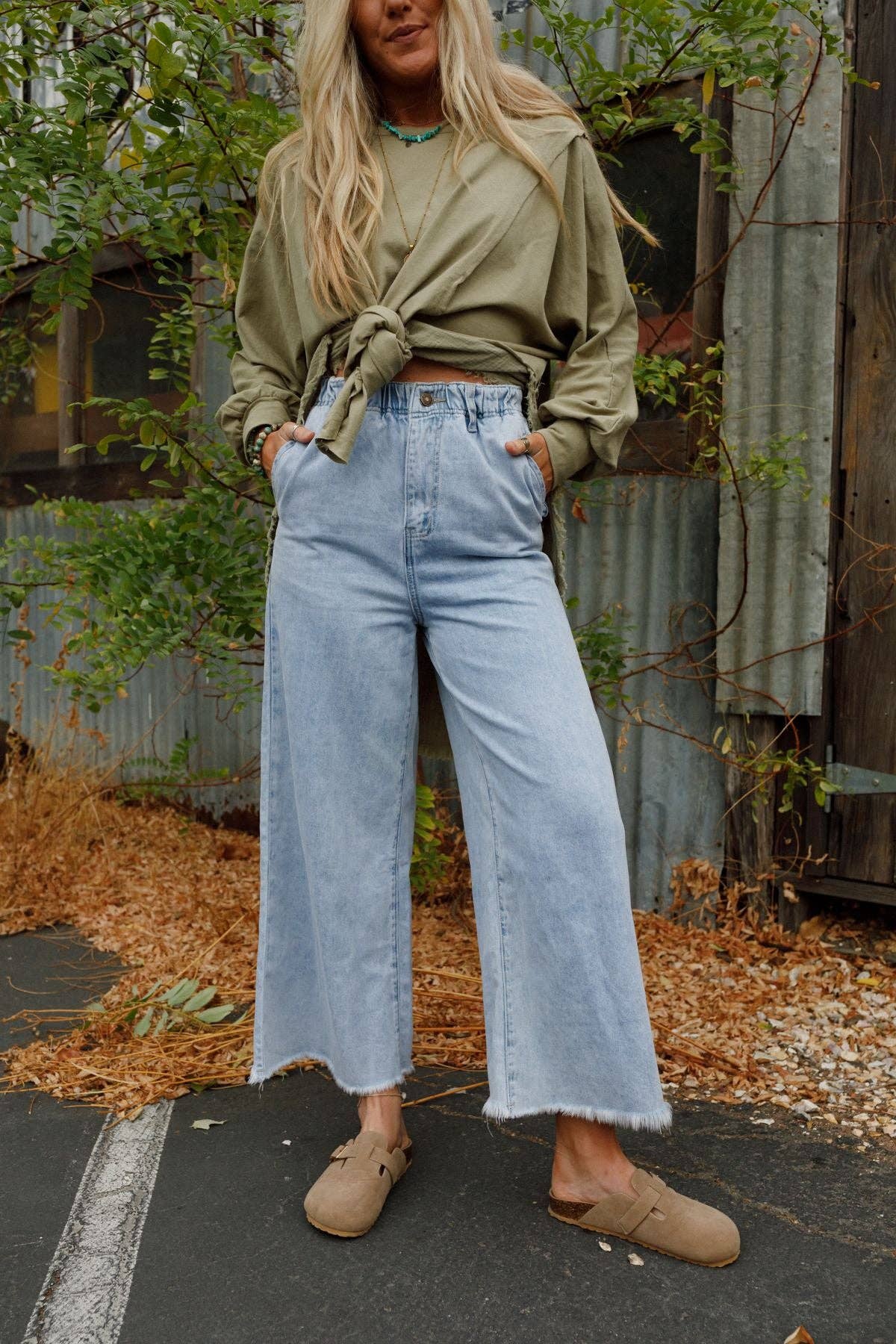 Three Bird Nest Simply You Wide Leg Jeans - Light Wash