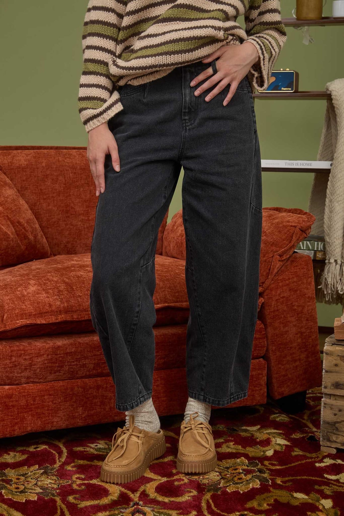 Blu Pepper Wide Leg Denim Capri Pants - SLIM CUT / SIZE UP