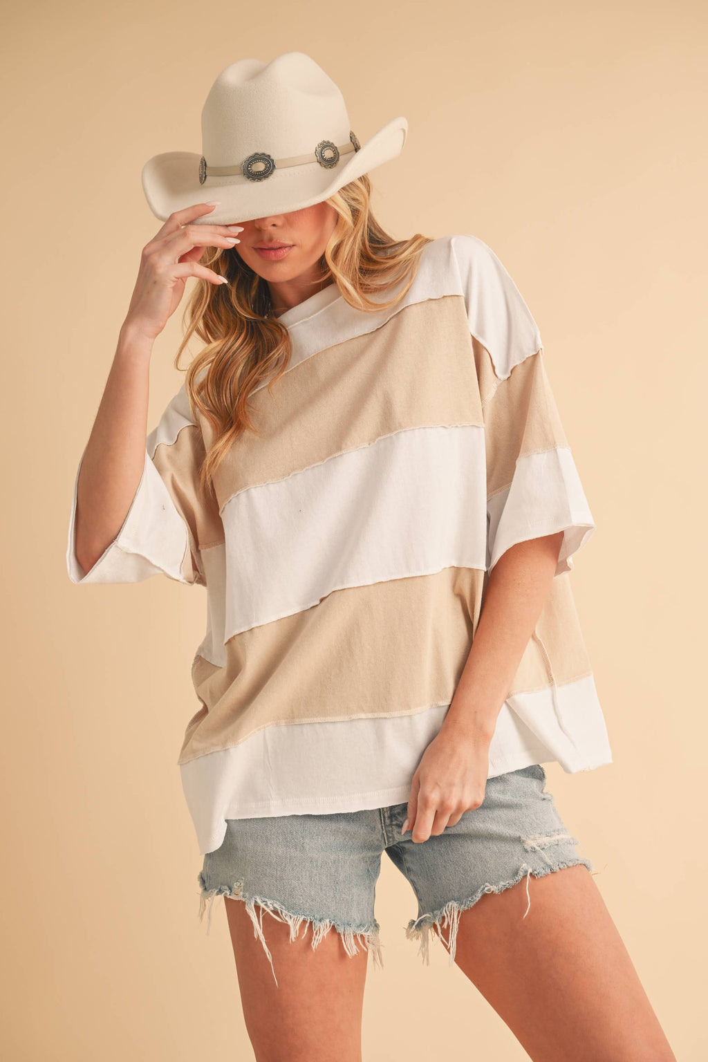 AEMI Polly Color Block Top