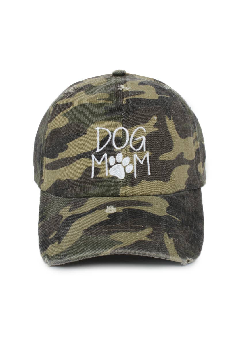 Dog Mom Camo Baseball Cap
