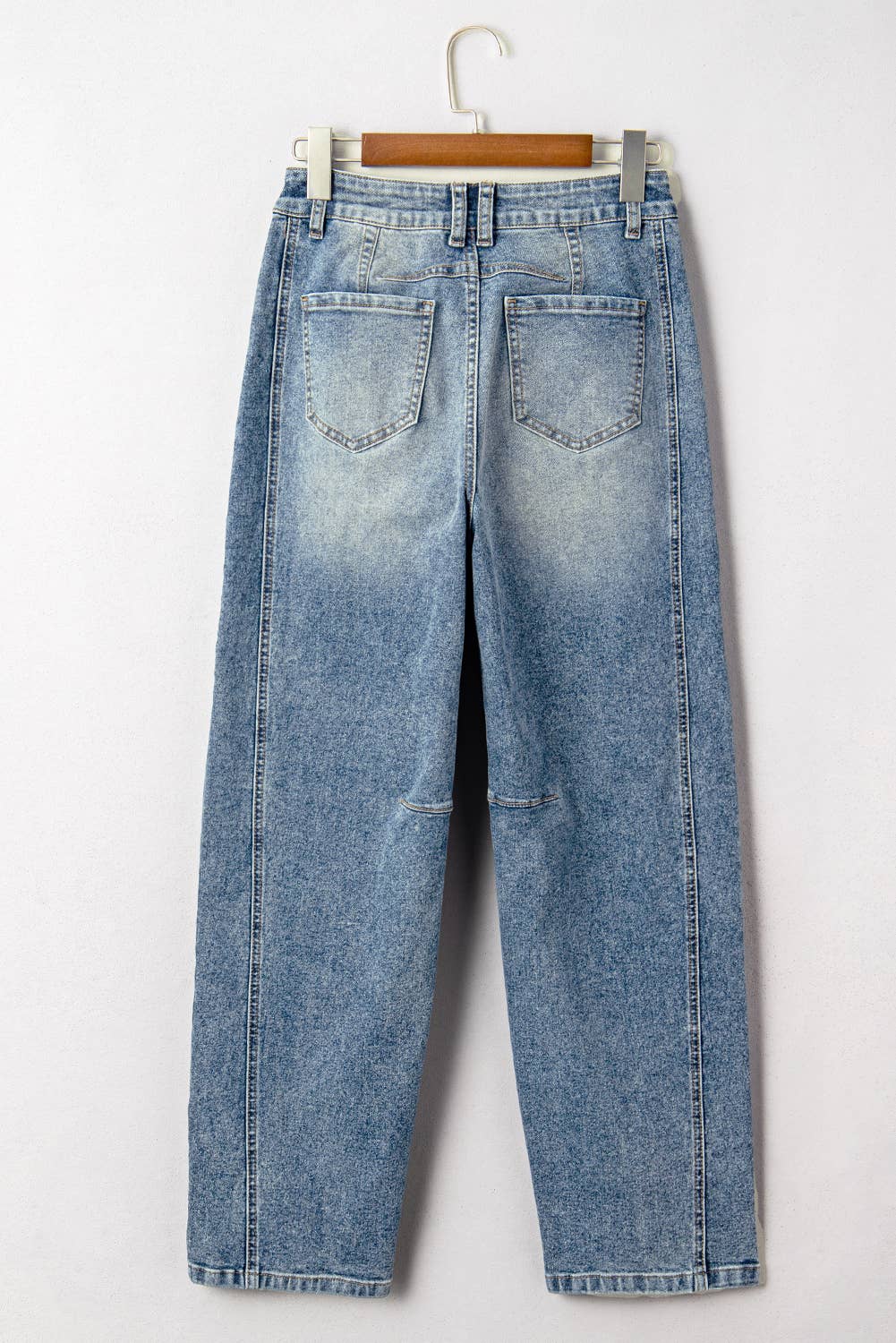 Women Vintage Washed Seam Detail Shift Jeans
