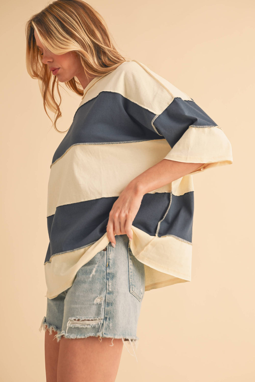 AEMI Polly Color Block Top