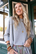 Three Bird Nest Cozy Cool Oversized Tee - Heather Gray
