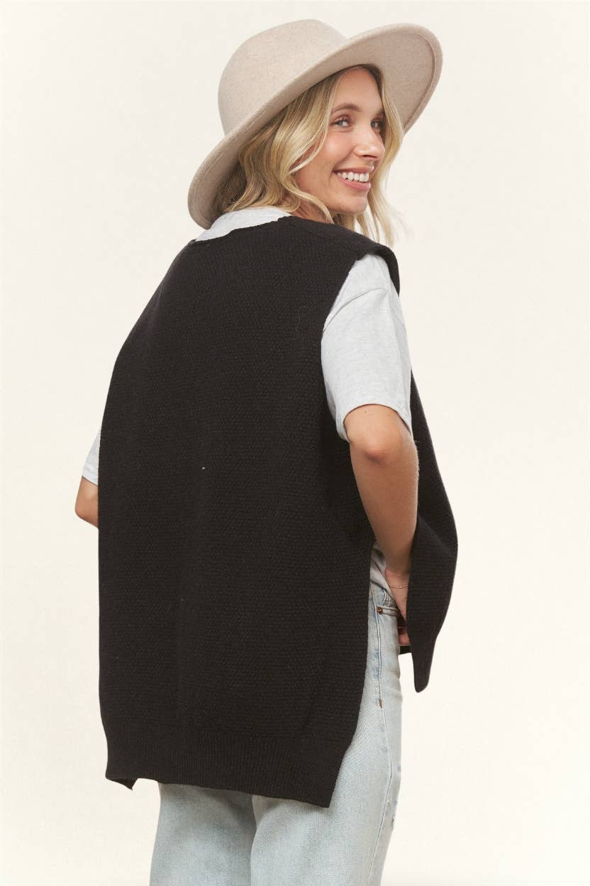 Adora V-NECK BOXY VEST TOP- LESW4003