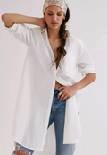 Anthropology Maeve Maxi Tunic Poplin Buttondown MSRP $168 oversized